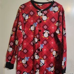 Cozy Red Penguin Pajamas